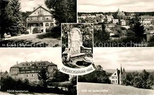 AK / Ansichtskarte Friedrichsbrunn Harz Kulturhaus Teilansicht FDGB Sanatorium Josephshoehe Kat. Friedrichsbrunn