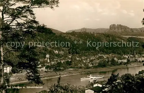 AK / Ansichtskarte Bad Schandau mit Schrammsteinen Kat. Bad Schandau