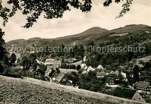 AK / Ansichtskarte Jonsdorf Kirche mit der Lausche Kat. Kurort Jonsdorf