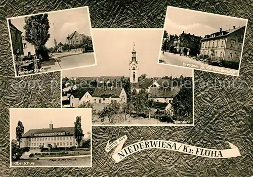 AK / Ansichtskarte Niederwiesa Dresdner Strasse HOG Brauhof Oberschule Teilansicht Kat. Niederwiesa