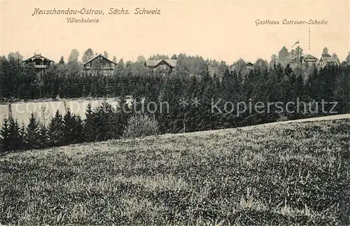 AK / Ansichtskarte Ostrau Bad Schandau Villenkolonie Gasthaus Ostrauer Scheibe Kat. Bad Schandau