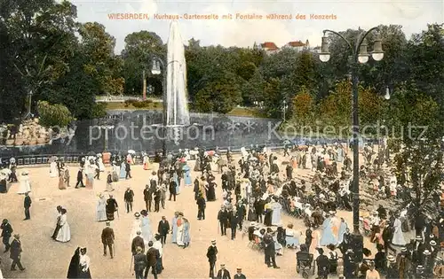 AK / Ansichtskarte Wiesbaden Kurhaus Gartenseite mit Fontaine Konzert Kat. Wiesbaden