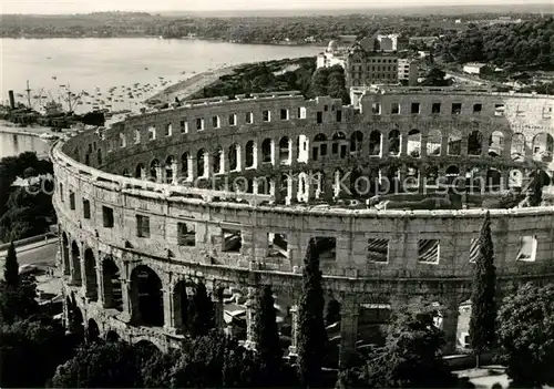 AK / Ansichtskarte Pula Piistav na istrijskem poloostrove s limskym amfiteatrem Kat. Pula