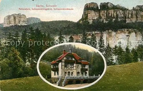 AK / Ansichtskarte Bad Schandau Schrammsteinbaude Falkenstein Schrammsteine Elbsandsteingebirge Kat. Bad Schandau