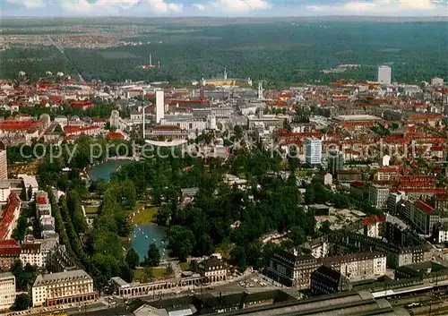 AK / Ansichtskarte Karlsruhe Baden Stadtgarten Zoo Fliegeraufnahme