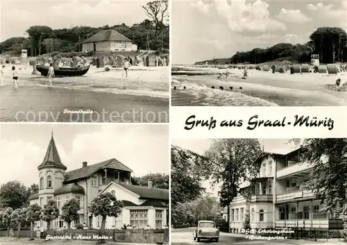 AK / Ansichtskarte Graal Mueritz Ostseebad Strandhalle Strand Gasthaus Haus Malta FDGB Erholungsheim  Kat. Seeheilbad Graal Mueritz