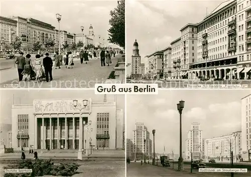 AK / Ansichtskarte Berlin Stalinallee Deutsche Sporthalle Strausberger Platz Kat. Berlin