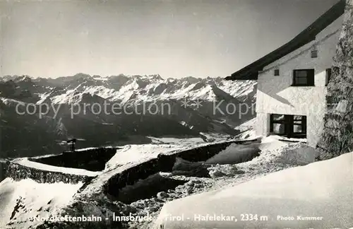 AK / Ansichtskarte Innsbruck Nordkettenbahn Hafelekar Winter Kat. Innsbruck