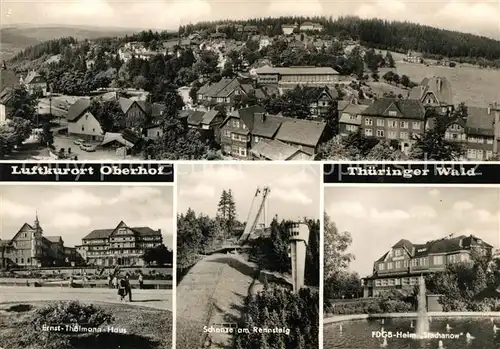 AK / Ansichtskarte Oberhof Thueringen Panorama Ernst Thaelmann Haus Schanze am Rennsteig FDGB Erholungsheim Stachanow Kat. Oberhof Thueringen