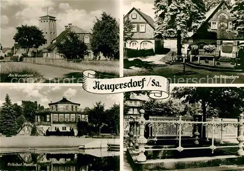 AK / Ansichtskarte Neugersdorf Sachsen Am Wasserturm Am Buettnerborn Volksbad Pavillon Spreequelle Kat. Neugersdorf Sachsen