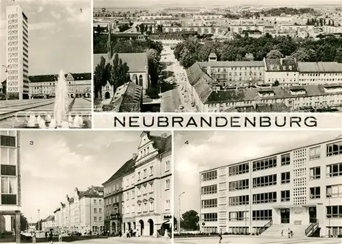 AK / Ansichtskarte Neubrandenburg Hochhaus Karl Marx Platz Ernst Thaelmann Strasse Theo Neubauer Oberschule Kat. Neubrandenburg