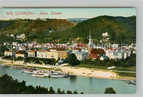 AK / Ansichtskarte Bad Schandau Blick ueber die Elbe Elbsandsteingebirge Kat. Bad Schandau