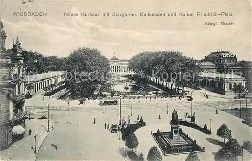 AK / Ansichtskarte Wiesbaden Kurhaus Ziergarten Collonaden Kaiser Friedrich Platz Kat. Wiesbaden