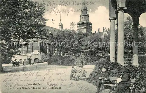 AK / Ansichtskarte Wiesbaden Nerobergtempel mit Restaurant Kat. Wiesbaden