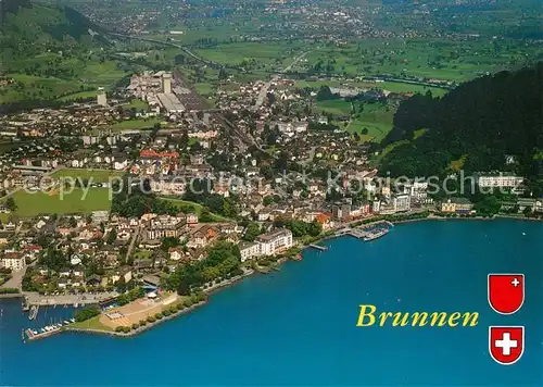 AK / Ansichtskarte Brunnen Vierwaldstaettersee SZ Fliegeraufnahme Kat. Brunnen