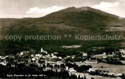 AK / Ansichtskarte Bayerisch Eisenstein Gesamtansicht mit Grosser Arber Bayerischer Wald Kat. Bayerisch Eisenstein