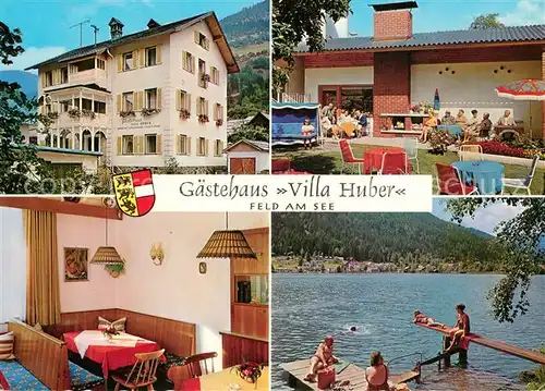 AK / Ansichtskarte Feld See Gaestehaus Villa Huber Terrasse Gaststube Badeplatz Kat. Feld am See