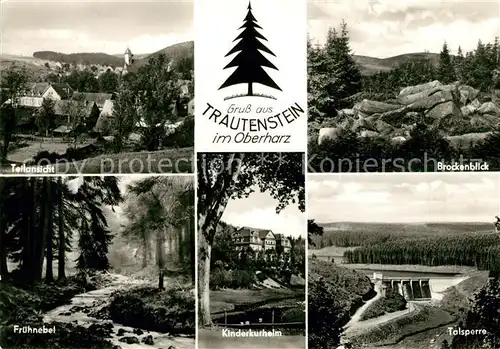 AK / Ansichtskarte Trautenstein Harz Panorama Fruehnebel Kinderkurheim Brockenblick Talsperre Kat. Hasselfelde