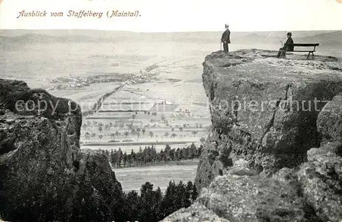 AK / Ansichtskarte Staffelberg Ausblick ins Maintal Fernsicht Felsen Kat. Bad Staffelstein