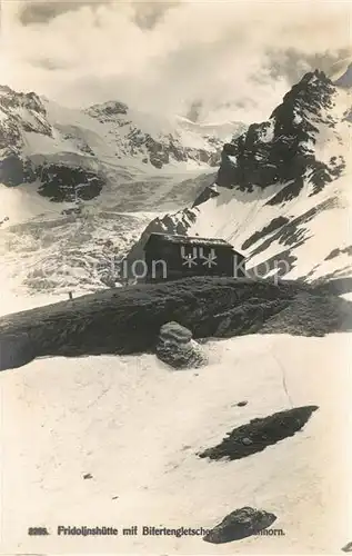 AK / Ansichtskarte Fridolinshuette Berghuette mit Bifertengletscher Gebirgspanorama Kat. Toedi