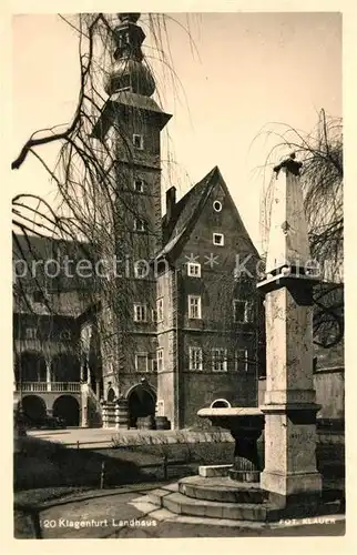 AK / Ansichtskarte Klagenfurt Woerthersee Landhaus Brunnen