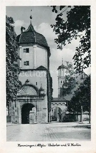 AK / Ansichtskarte Memmingen Westertor und St Martin Kirche Kat. Memmingen