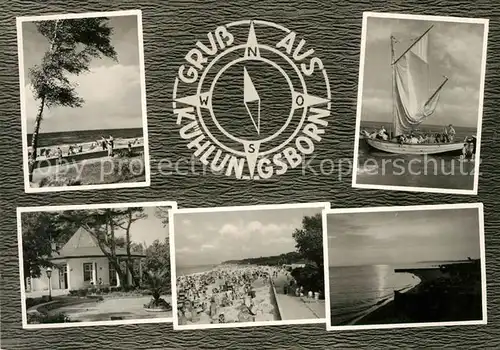 AK / Ansichtskarte Kuehlungsborn Ostseebad Strand Segelboot Wandelhalle  Kat. Kuehlungsborn