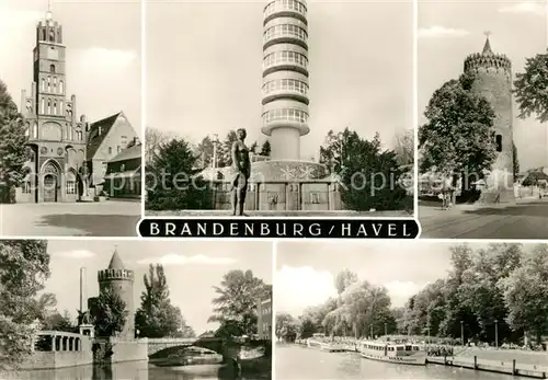 AK / Ansichtskarte Brandenburg Havel Rathaus Friedenswacht Plauer Torturm Sowejtische Ehrenhain Havel Kat. Brandenburg