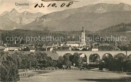 AK / Ansichtskarte Traunstein Oberbayern Ortsansicht Viadukt Kat. Traunstein