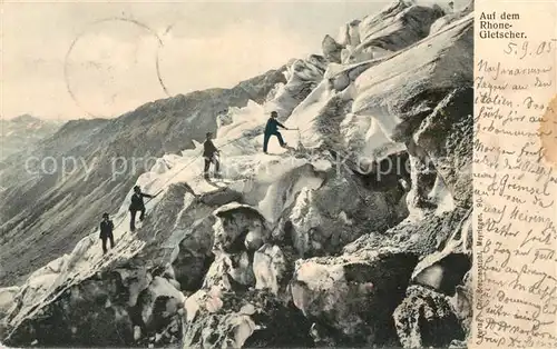 AK / Ansichtskarte Rhonegletscher Glacier du Rhone Bergsteiger Kat. Rhone