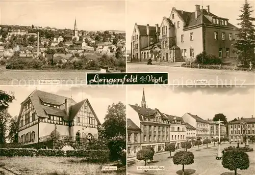 AK / Ansichtskarte Lengenfeld Vogtland Banhof Parkhaus August Bebel Platz  Kat. Lengenfeld Vogtland