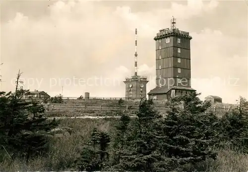 AK / Ansichtskarte Brocken Harz Wetterwarte Brockenturm Sender