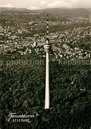 AK / Ansichtskarte Stuttgart Fliegeraufnahme Fernsehturm Kat. Stuttgart