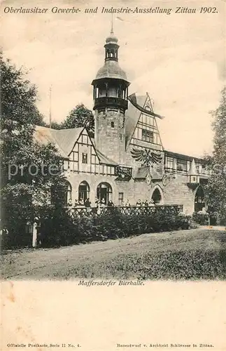 AK / Ansichtskarte Zittau Oberlausitzer Gewerbe und Industrieausstellung Maffersdorfer Bierhalle Kat. Zittau