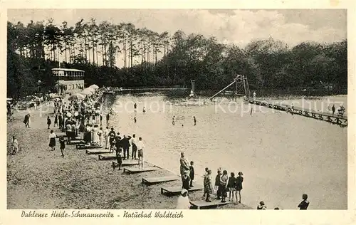 AK / Ansichtskarte Schmannewitz Naturbad Waldteich Kat. Dahlen Sachsen