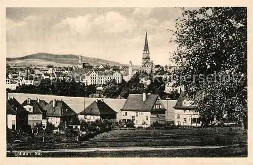 AK / Ansichtskarte Loebau Sachsen Ortsansicht mit Kirche Kat. Loebau