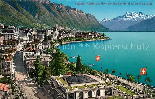 AK / Ansichtskarte Montreux VD Pavillon des Sport et Dent du Midi Kat. Montreux