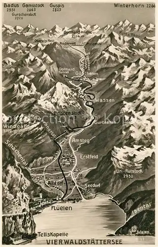 AK / Ansichtskarte Vierwaldstaettersee SZ Panoramakarte Kat. Brunnen