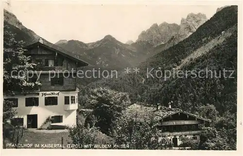 AK / Ansichtskarte Kaisertal Pfandlhof mit Wildem Kaiser Kat. Kufstein