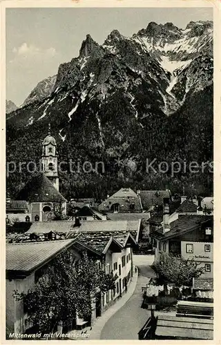 AK / Ansichtskarte Mittenwald Bayern mit Viererspitze Kat. Mittenwald