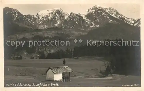 AK / Ansichtskarte Schoenau Berchtesgaden Kapelle mit Goell und Brett Kat. Berchtesgaden