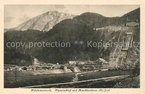 AK / Ansichtskarte Walchensee Kraftwerk Wasserschloss und Maschinenhaus Alt Joch Kat. Kochel a.See