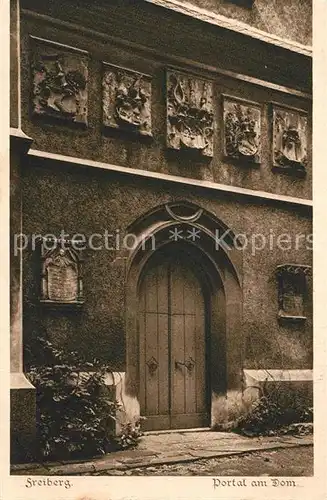 AK / Ansichtskarte Freiberg Sachsen Portal am Dom Kat. Freiberg