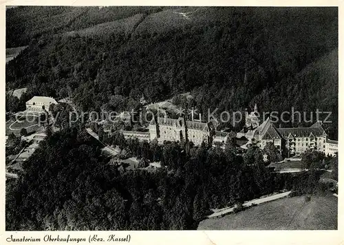 AK / Ansichtskarte Oberkaufungen Fliegeraufnahme Sanatorium Kat. Kaufungen