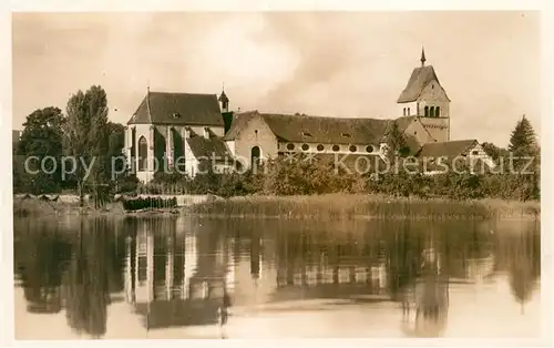 AK / Ansichtskarte Mittelzell Kirche Ansicht vom See aus Kat. Reichenau Bodensee