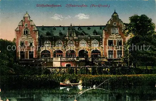 AK / Ansichtskarte Wilhelmshaven Offizierscasino Parkfront Teich Kat. Wilhelmshaven