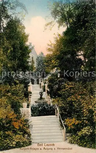 AK / Ansichtskarte Bad Lausick Kurpark Anlagen und Aufgang zum Hermannsbad Kat. Bad Lausick