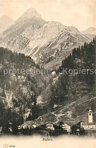 AK / Ansichtskarte Sufers Ortsansicht mit Kirche Alpenpanorama Kat. Sufers