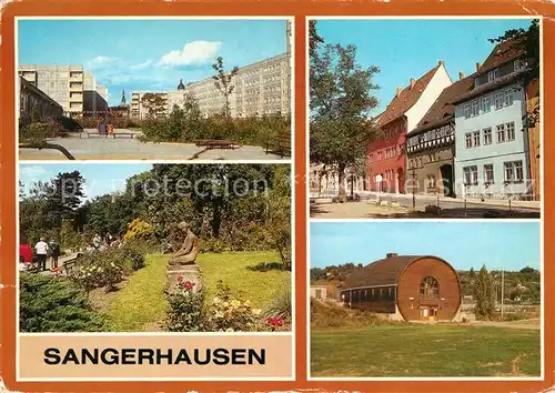 AK / Ansichtskarte Sangerhausen Suedharz Feldstrasse Rosarium Markt Fassgaststaette Kat. Sangerhausen