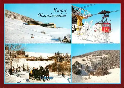 AK / Ansichtskarte Oberwiesenthal Erzgebirge Jugendtouristenhotel Fichtelberg Seilbahn Ortsblick Sprungschanzen Kat. Oberwiesenthal